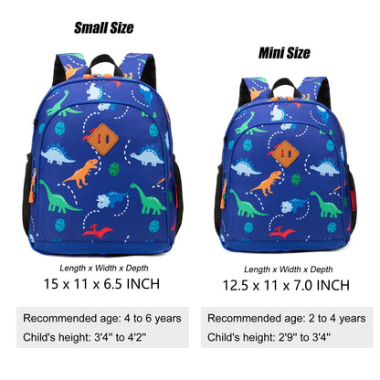 Toddler Backpack for Boys, 12 Inch Kids Dinosaur Backpack for Preschool or Kindergarten, Black