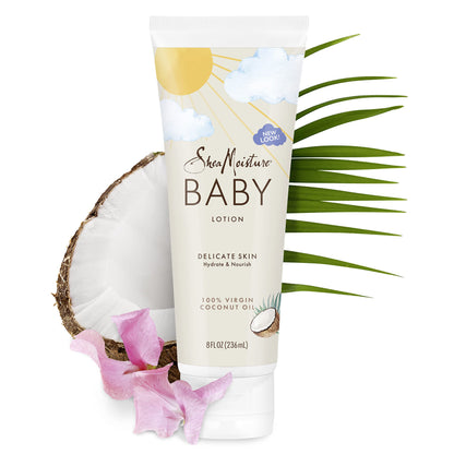 SheaMoisture Baby Lotion for Baby Skin 100% Virgin Coconut Oil, Clear Skin Moisturizer 8 oz
