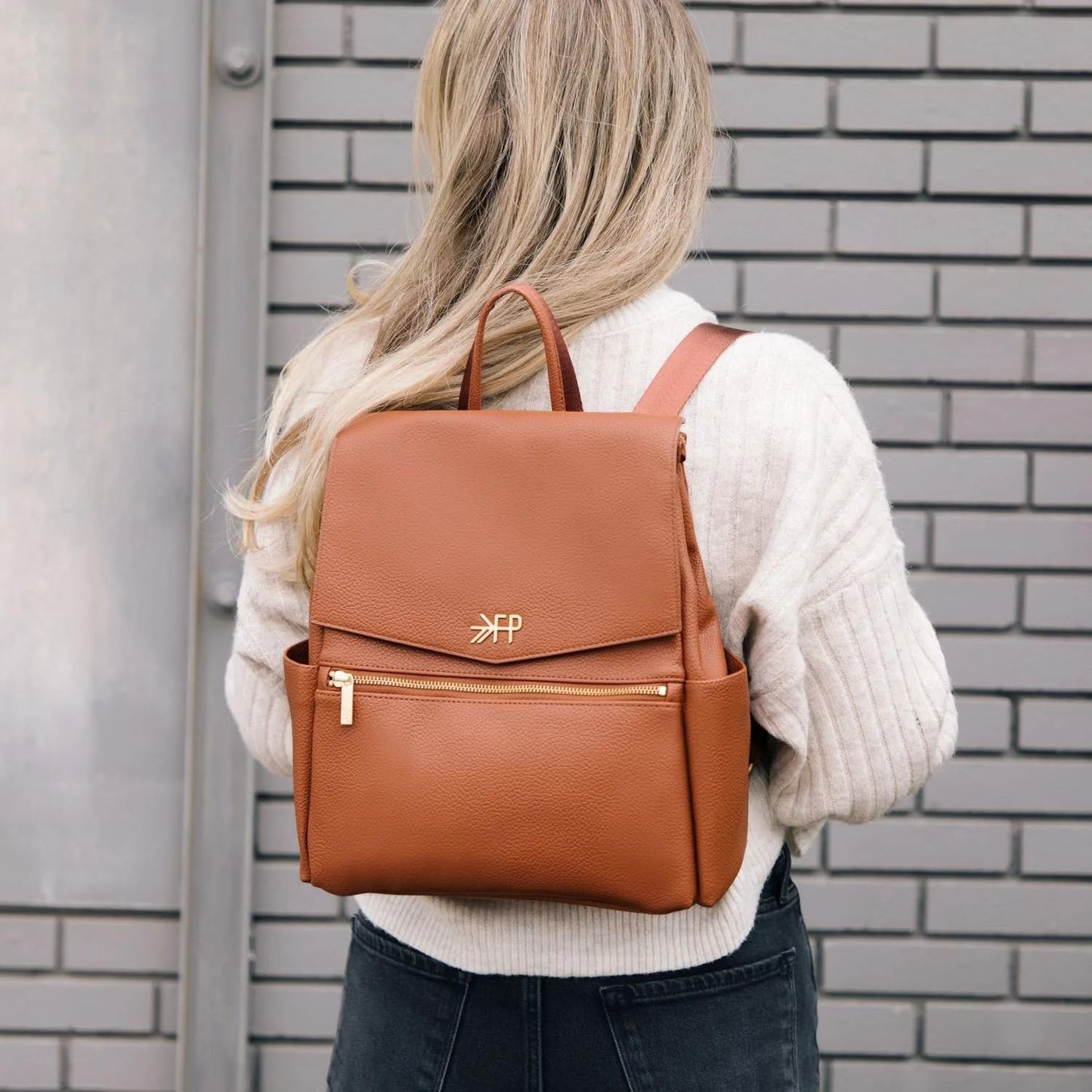 Freshly Picked Mini Classic Diaper Bag Backpack, Vegan Leather Baby Diaper Bag, Backpack Diaper Bag for Women (Aspen)