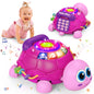 Hanayo Baby Musical Turtle Crawling Girl Toys for 6-18 Months，Infant Early Learning Educational Toy，Baby Girl Gift Essentials for Newborn 7 8 9 11+ Months 1-2 Year Old(Pink)