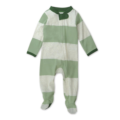 HonestBaby Sleep & Play Footed One-Piece Pajama Sleeper 100% Organic Cotton, Baby Boys