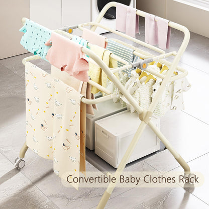 Foldable Portable Changing Table for Baby,Upgraded Style Baby Portable Diaper Changing Station with Wheels,Nursery Five Level Adjustable Height Changing Table with Organizer Storage(Green)