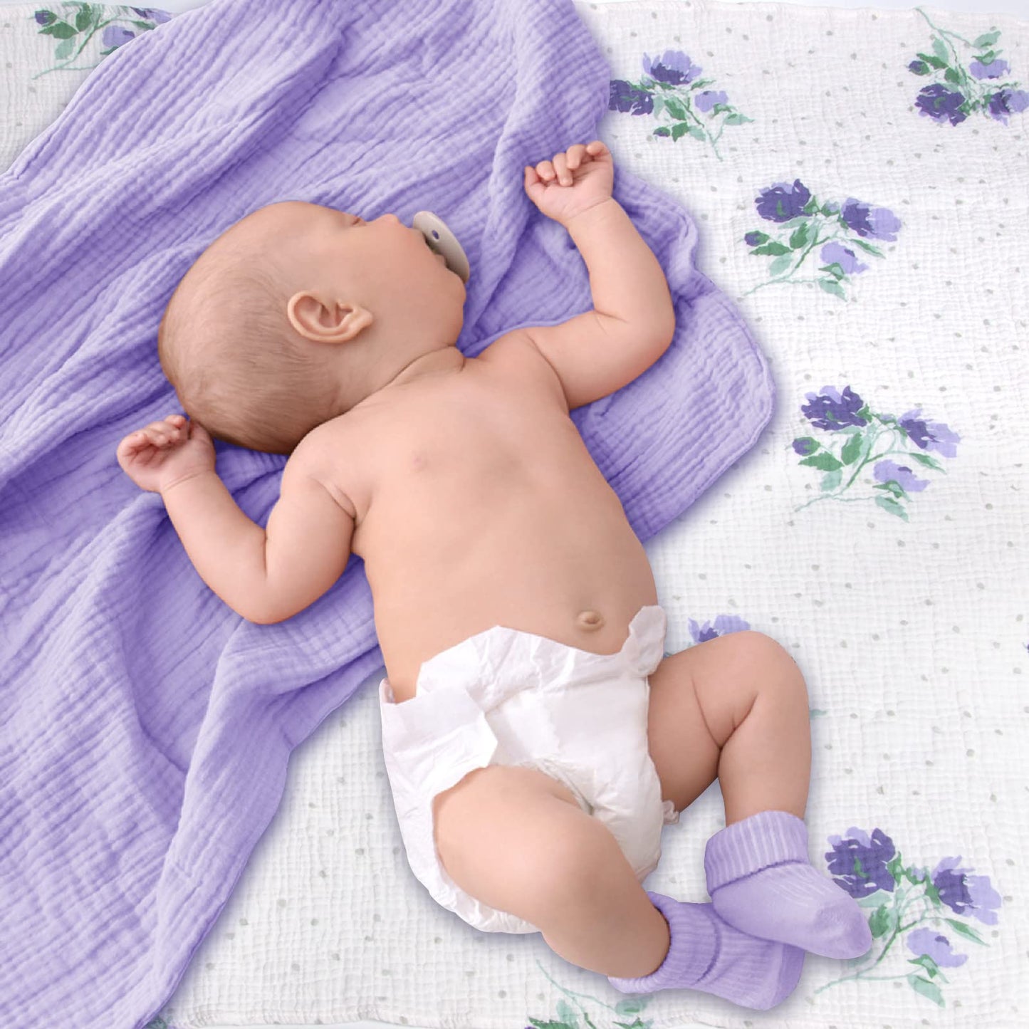 Swaddle Baby Blanket: Waffle Blanket with Satin Strim - Soft Breathable Toddler Blanket for Nursing Cover - Cotton Crib Blanket for Naptime（Cream）