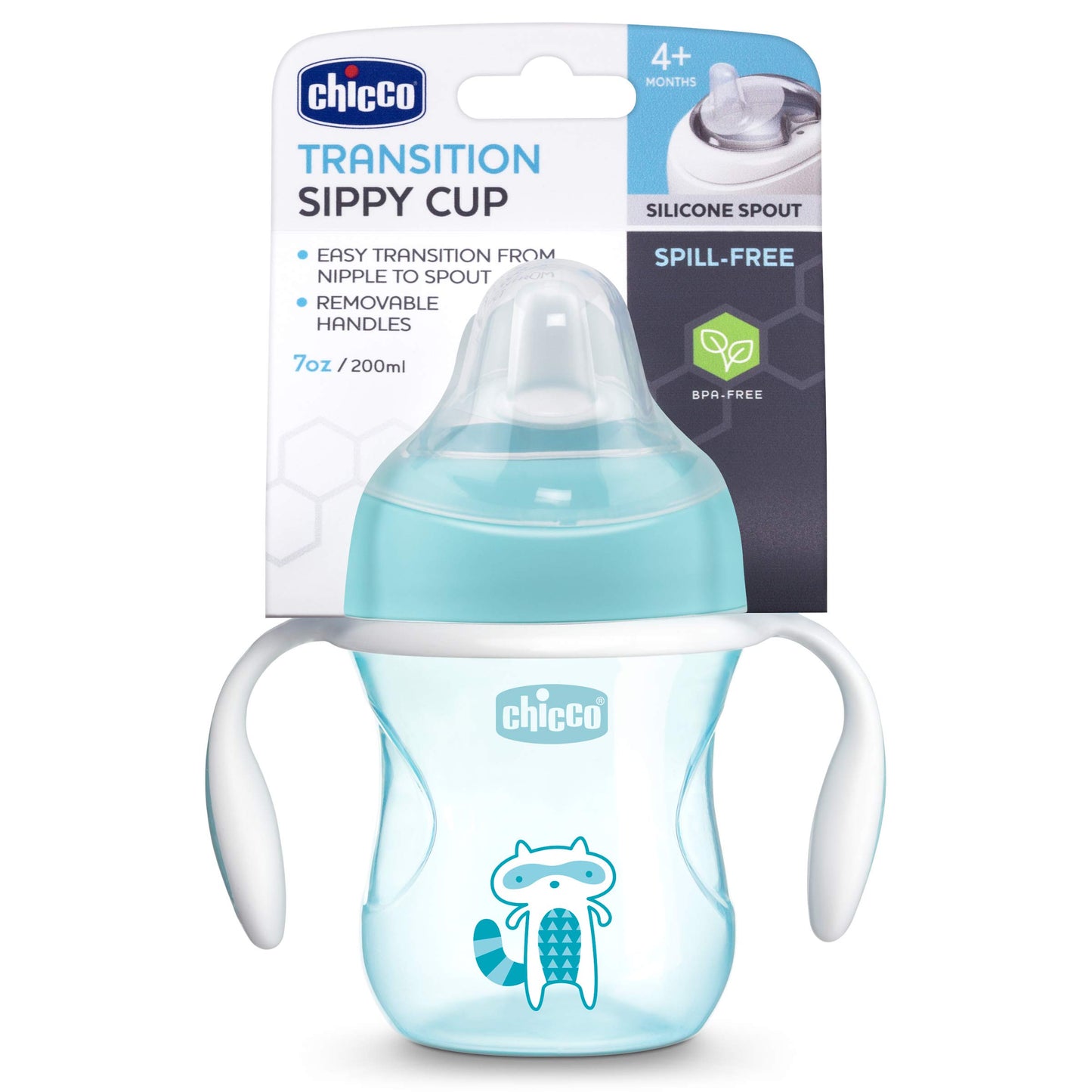 Chicco Transition Sippy Cup with Silicone Spout and Spill-Free Lid 7oz.| Calibration Markings | Removable Handles | Top-Rack Dishwasher Safe | Easy to Hold with Ergonomic Indents | Pink| 4+ Months