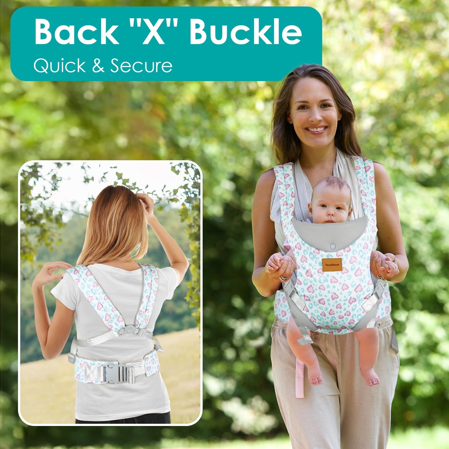 Baby Carrier Newborn to Toddler, Ergonomic Adjustable Toddler Carriers for 7-65 Lbs, Cozy Lightweight Infant Carrier with Neck Support, Baby Holder Carrier with Lumbar Support for Mom Dad