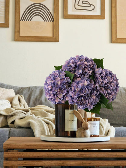 4 Pcs Pink Hydrangeas Artificial Flowers, 20 inches Large Lifelike Fake Silk Flowers, Faux Hydrangeas Flowers for Wedding Home Party Decor Baby Shower Table Centerpiece