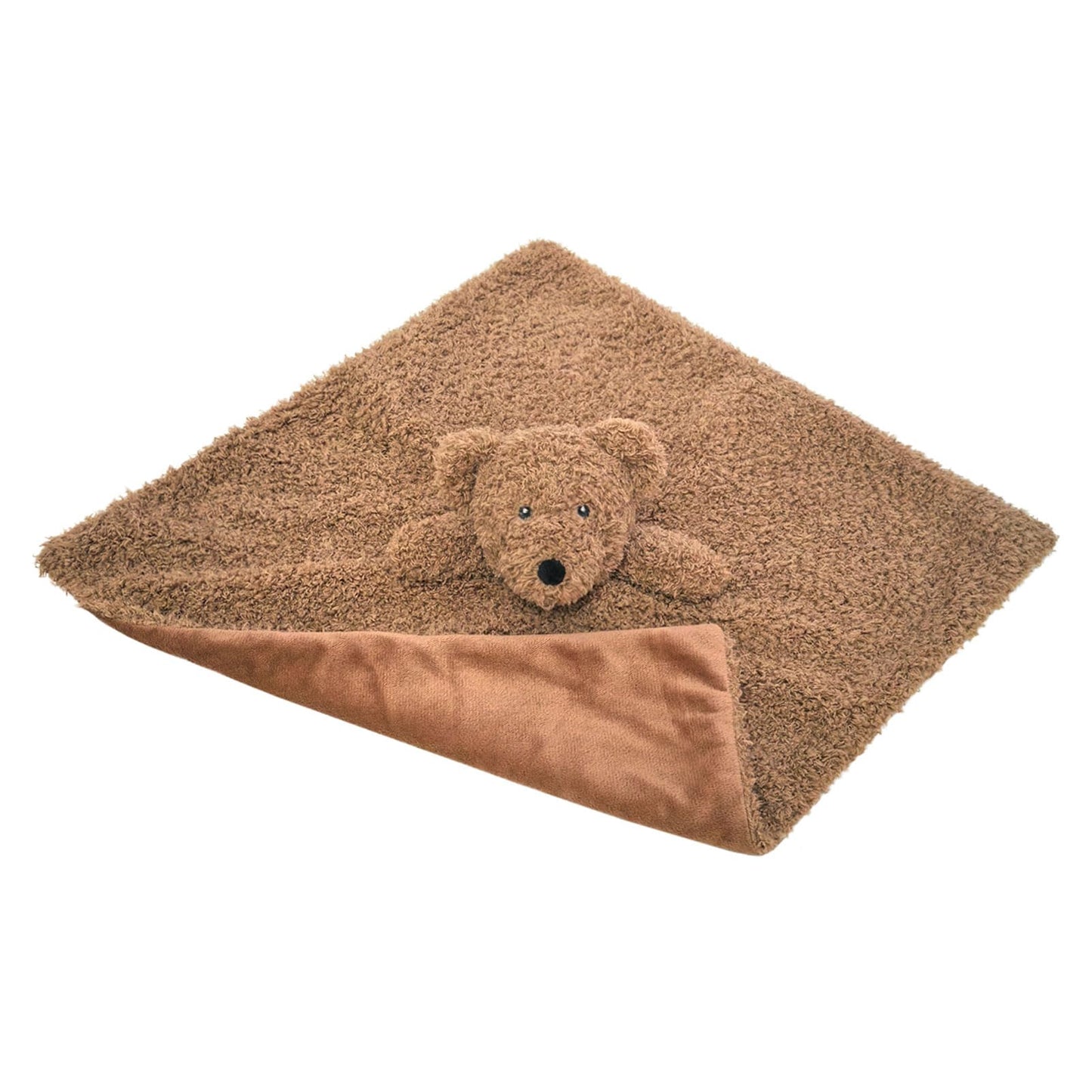 Baby Brown Teddy Bear Soft Stuffed Animal Security Blanket, Plush Bear Character Lovey Blanket, Baby Shower/Nursery Gift, Newborn Infant Toddler Snuggle Blankie for Boys Girls, 14 Inches