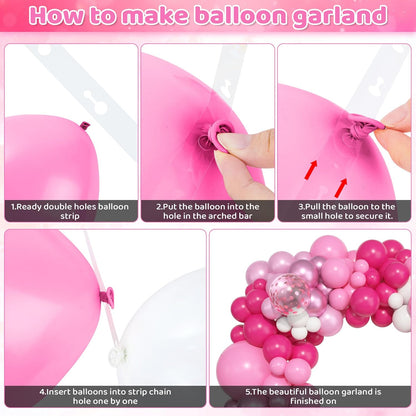 Ouddy Life 157 Pcs Boho Dusty Pink Balloons Arch Garland Kit, Blush Neutral Pink Sand White Metallic Gold Different Size Balloon for Girls Baby Shower Birthday Wedding Gender Reveal Party Decorations