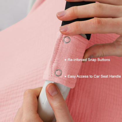 100% Muslin Cotton Car Seat Cover Baby, Carseat Canopy Cover, Universal Fit Stroller Covers for Boys and Girls (Summer Wheat)