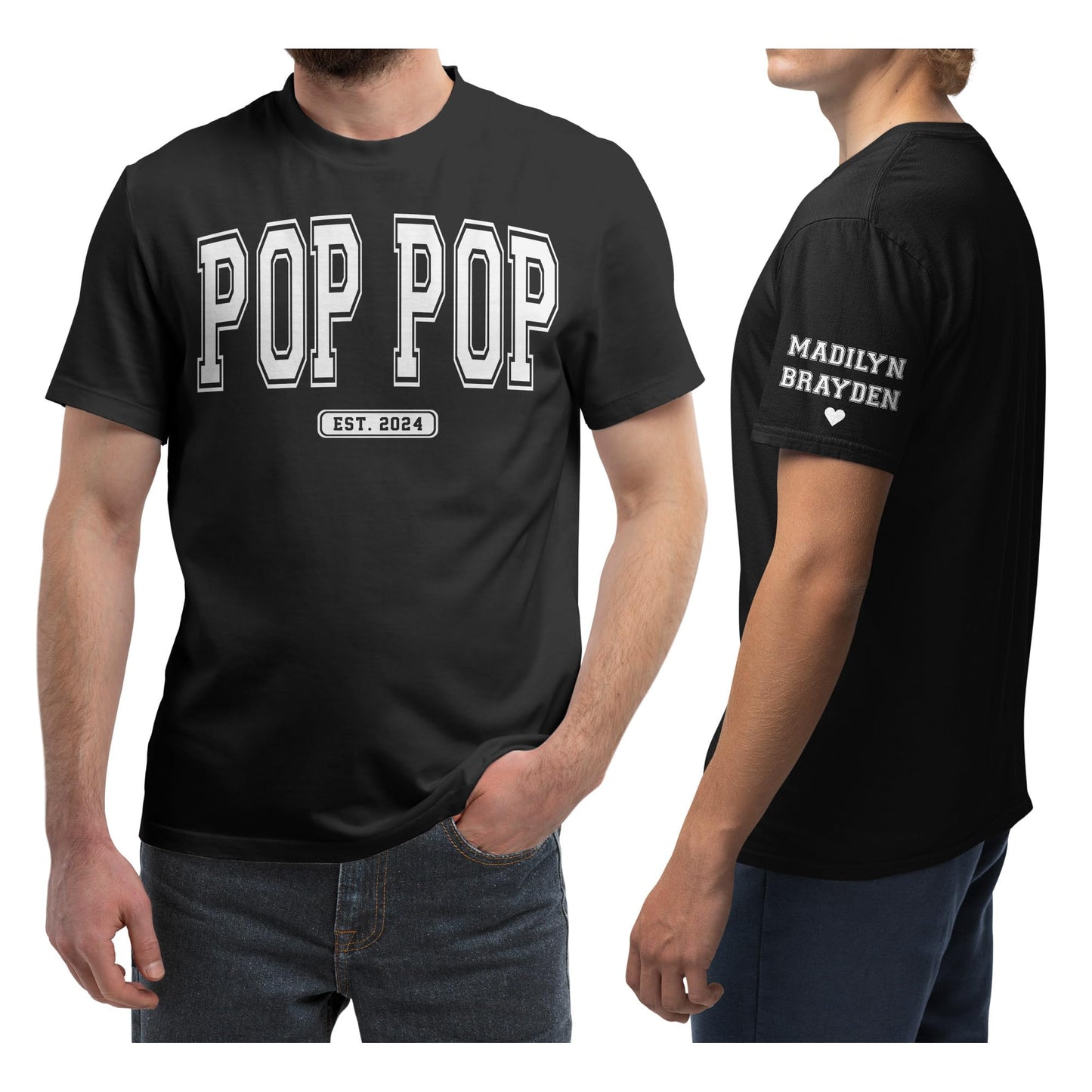 FLOCHIL Personalized Fathers Day Shirts with Kids Name, Custom Dad Shirts for Men, Gifts for Dad, Fathers Day, Christmas