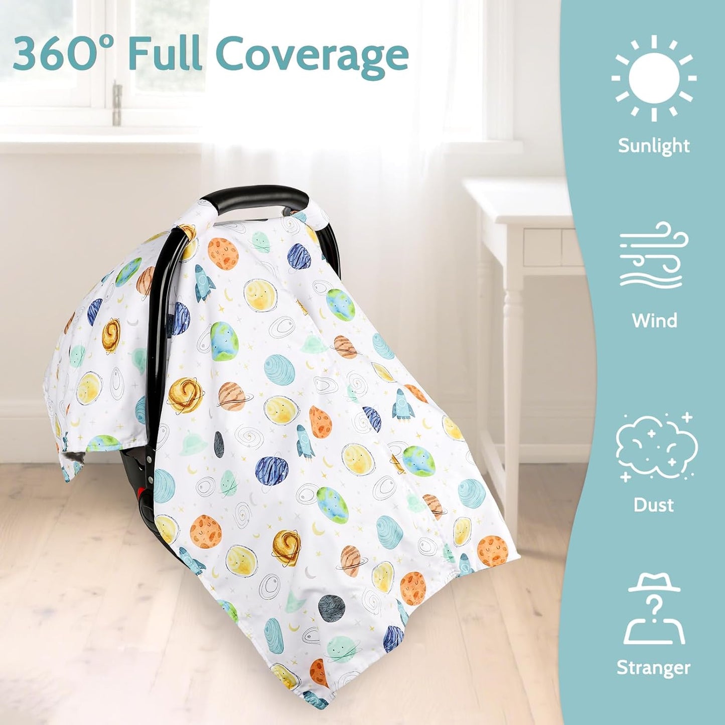 ManFaiSky Car Seat Cover Baby, Soft Carseat Covers Baby Girl, Multi-Use Nursing Cover & Infant Carseat Canopy, Pink