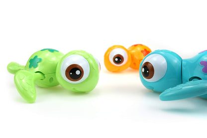 DUCKBOXX XX Wind-up Swimming Sea Turtles Bath Toy, No Battery Mold-Free Anti-Rust Interactive Montessori Toy for Kids 18M+ (Blue)