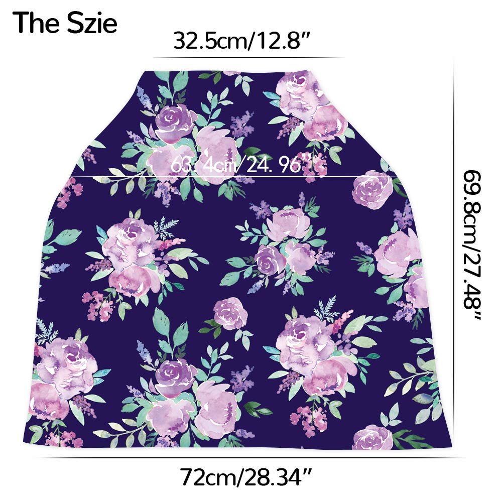 Nursing Cover Breastfeeding, Multi-use Baby CarSeat Cover Girls, Infant Stroller Car Seat Cover, Stretchy Carseat Canopy, Soft Breathable, Peony