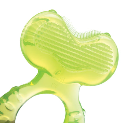 Nuby Silicone Teethe-eez Teether with Bristles, Includes Hygienic Case, Blue