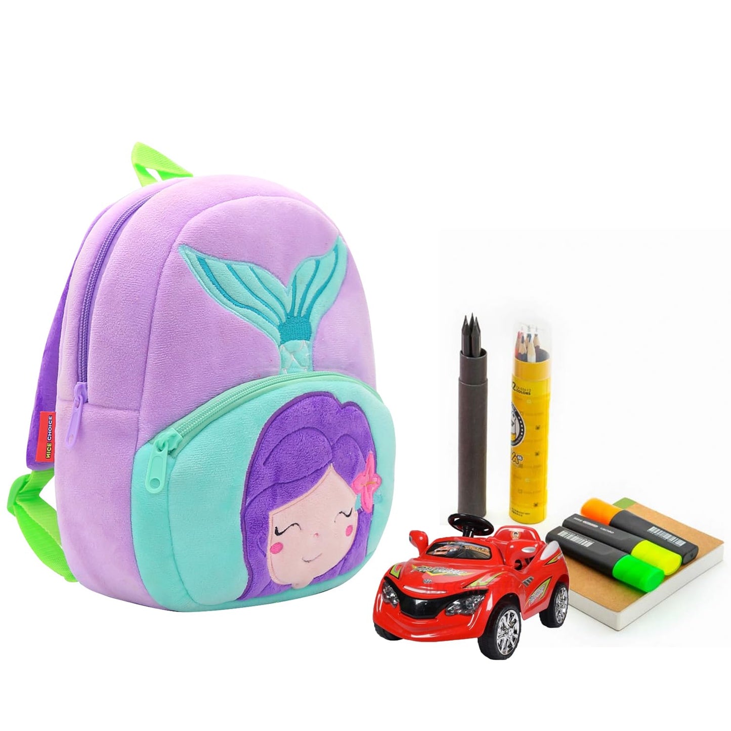 NICE CHOICE Cute Toddler Backpack Toddler Bag Plush Animal Cartoon Mini Travel Bag for Baby Girl Boy 2-6 Years(Grey Elephant)
