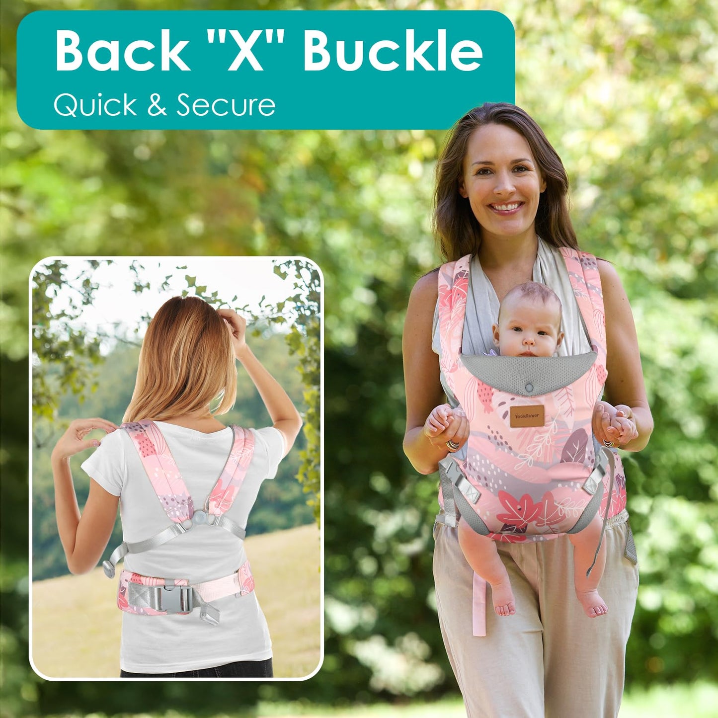 Baby Carrier Newborn to Toddler, Ergonomic Adjustable Toddler Carriers for 7-65 Lbs, Cozy Lightweight Infant Carrier with Neck Support, Baby Holder Carrier with Lumbar Support for Mom Dad