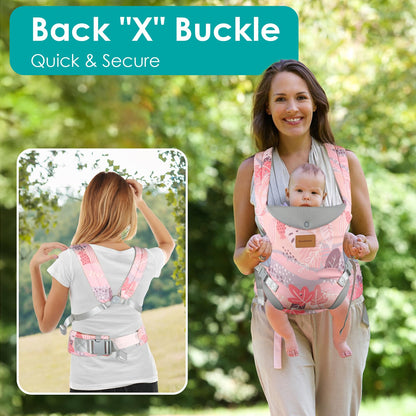 Baby Carrier Newborn to Toddler, Ergonomic Adjustable Toddler Carriers for 7-65 Lbs, Cozy Lightweight Infant Carrier with Neck Support, Baby Holder Carrier with Lumbar Support for Mom Dad