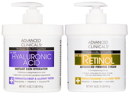Advanced Clinicals Retinol Body Lotion & Face Moisturizer | Visible Anti Aging Skin Care Retinol Body Cream For Women & Men Targets Look Of Fine Lines, Wrinkles, & Crepe Looking Dry Skin, 16 Ounce