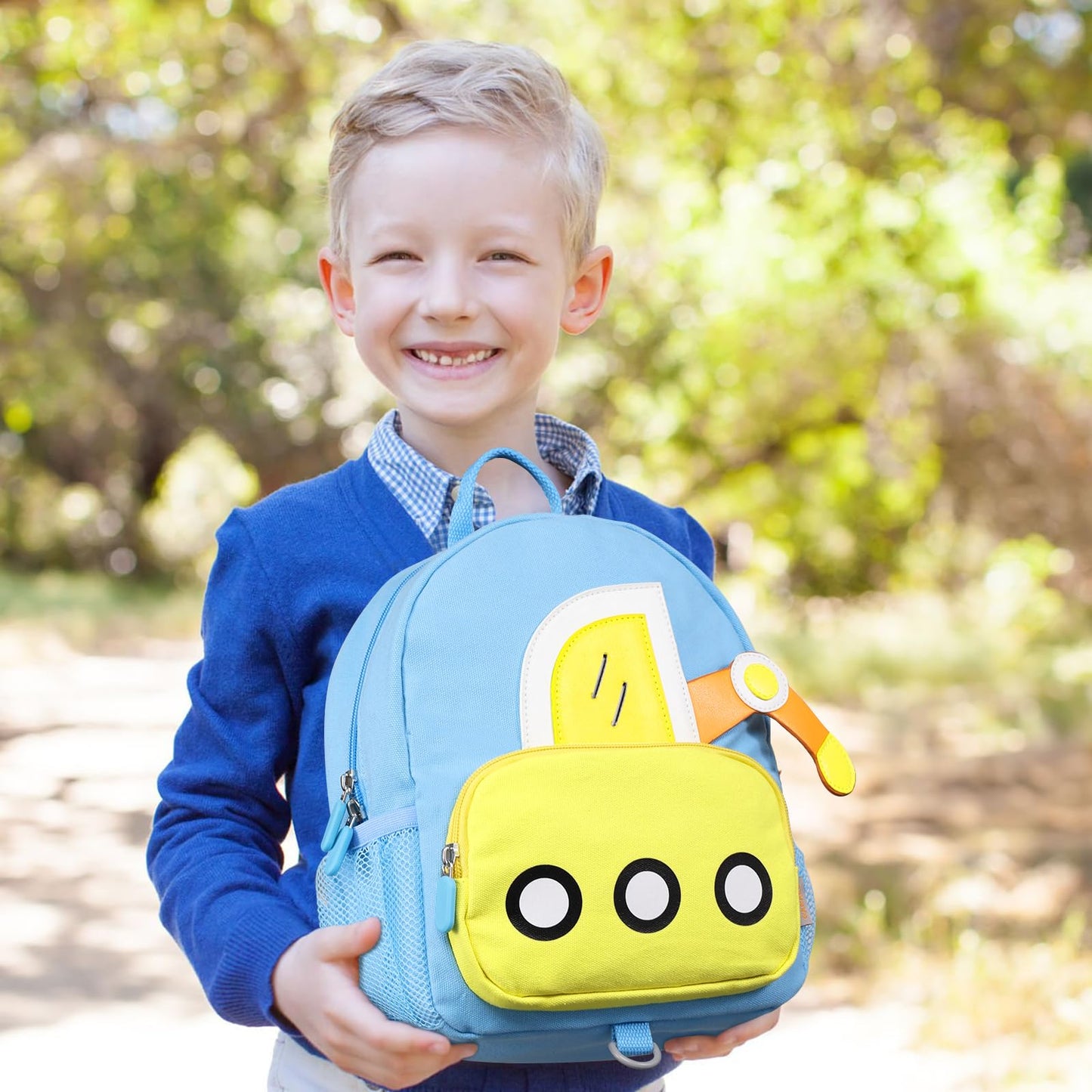 GAGAKU Toddler Backpack with Leash - Mini Kids Backpacks for Boys 2-5 Years Child Safety Backpack 3D Cartoon Animal Anti-Lost Preschool Bags - Blue