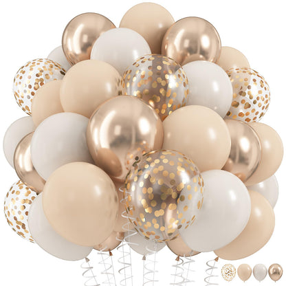 Dusty Blue Balloon Set, 60Pcs 12 Inch Slate Baby Blue White Sand Latex Balloon with Metallic Confetti Champagne Gold Helium Balloons for Birthday Party Baby Bridal Shower Boho Decortaions Supplies