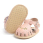GDSDYM Infant Baby Girls Summer Sandals with Flower Bowknot Soft Sole Wedding Dress Flats Newborn First Walkers Crib Dress Shoes