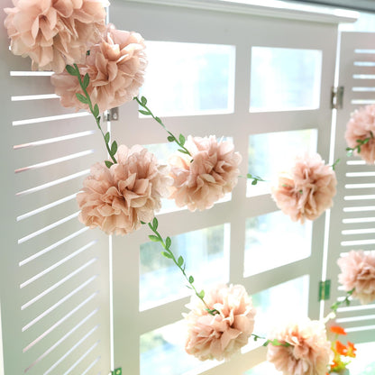 Nude Tissue Paper Pom Pom Garlands, Paper Flowers for Birthday Decorations, Baby Shower, Wedding Engagement, Bridal Shower, Spring Summer Party Decorations
