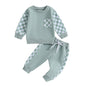 Engofs 2Pcs Toddler Baby Boy Girl Sweatshirt Tops Pants Set Long Sleeve Sweatsuit Fall Winter Outfits