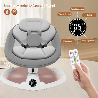 Electric Baby Swings for Infants to Toddler Baby Swing with Remote Control & Bluetooth Music 10-Preset Melodies (Pink)