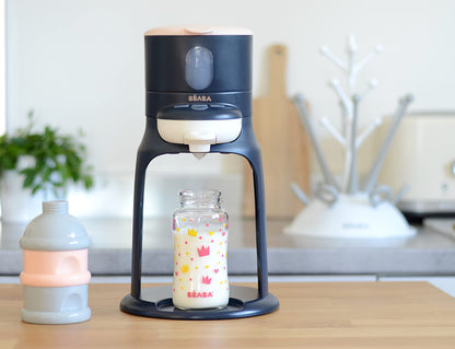 BEABA Bib'Expresso Fast Water Warmer, Formula Maker Preps Bottle in 30 Secs, Quickly Dispenses Warm Water for Baby Bottle, Also a Baby Food Warmer, Midnight
