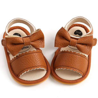 Timatego Infant Baby Girls Summer Sandals Anti-Slip Soft Sole with Flower Toddler First Walkers Crib Dress Shoes