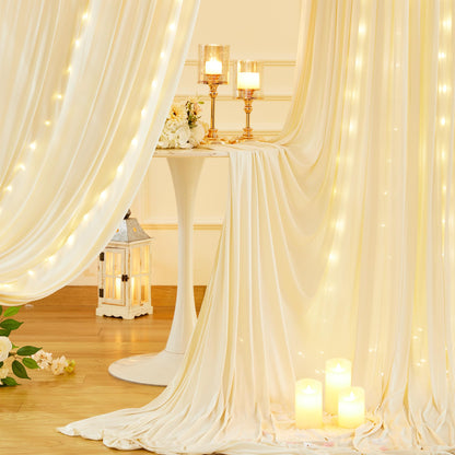 10x10ft Pink Backdrop Curtain with Lights String for Parties Wedding Wrinkle Free Soft Curtains Photo Backdrop Drapes for Girls Birthday Baby Shower Background Decorations 5x10ft, 2 Panels