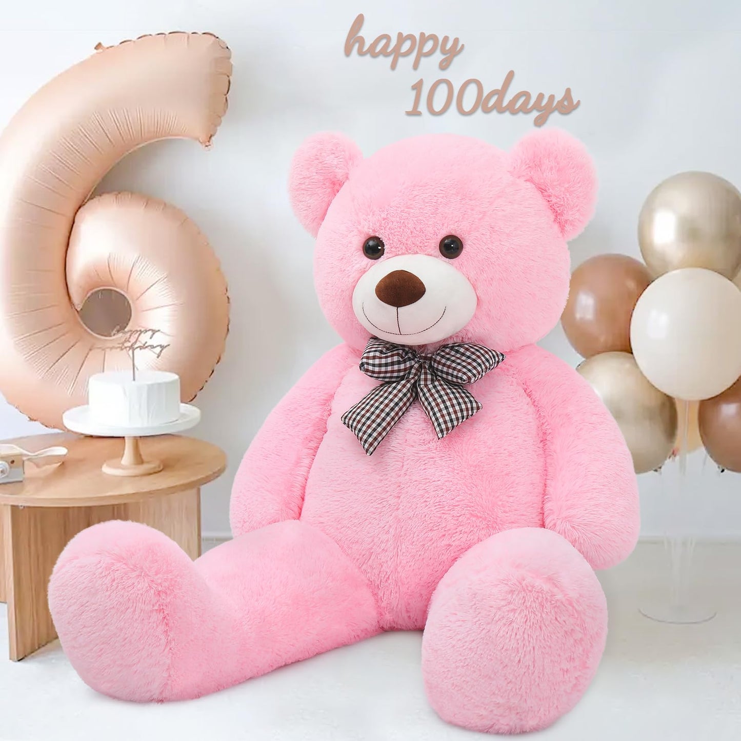 MaoGoLan Giant Big Teddy Bear 4 Feet 47 inch Life Size Tan Plush Bear Brown Stuffed Animal for Children Boyfriend