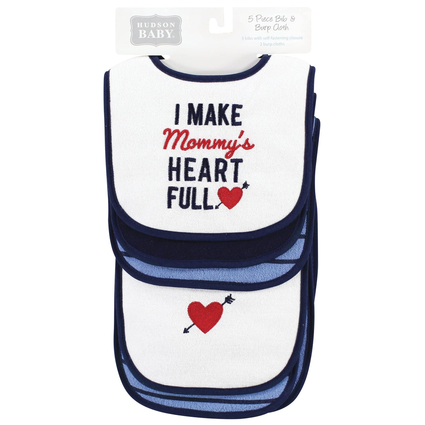 Hudson Baby Unisex Baby Cotton Terry Bib and Burp Cloth Set, Dinner Date, One Size