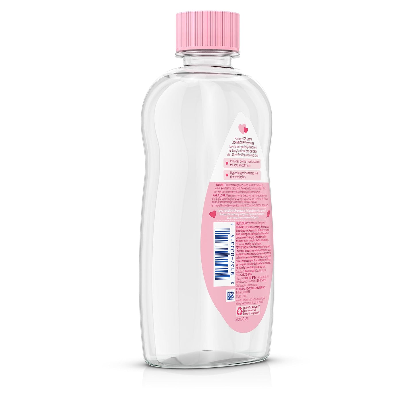 Johnson's Baby Oil, Pure Mineral Oil to help Prevent Moisture Loss for baby, Kids & Adults, Gentle & Soothing Baby Massage Oil for Dry Skin Relief, Original Scent, 14 fl. oz(Pack of 6)