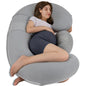 QUEEN ROSE Cooling Pregnancy Pillows,E Shaped Full Body Pillow for Sleeping, with Pregnancy Wedge Pillow for Belly Support, 60 Inch Maternity Pillow for Side Sleeper, Cooling Rayon Cover, Purple