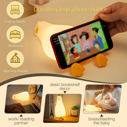 Sweet Heart Elephant Night Light, LED Squishy Novelty Animal Cute Lamp, Food Grade Silicone Nightlight, Dimmable Light Up Elephant Decor for Room College, Boys Girls White Elephant Gifts