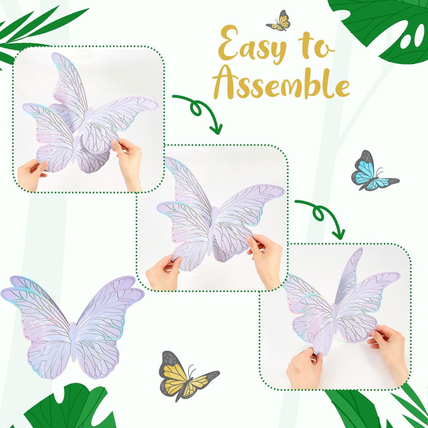 Yexiya 15 Pieces Butterfly Table Centerpiece Birthday Party Decorations Table Toppers Centerpieces Butterfly Theme Party Decor for Birthday Shower Supplies (Classic)