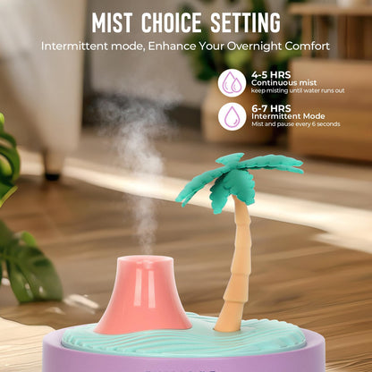 Cute Flower Mini Humidifier, 260ml Gardenia Desktop Humidifiers for Bedroom, Portable Small Cool Mist Humidification for Home, Baby Nursery, Office & Indoor Plants, USB Powered (Pink)
