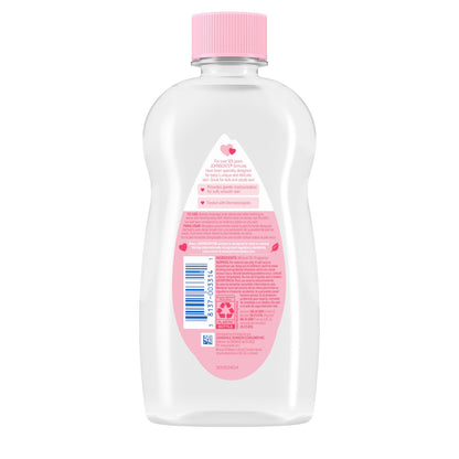 Johnson's Baby Oil, Pure Mineral Oil to help Prevent Moisture Loss for baby, Kids & Adults, Gentle & Soothing Baby Massage Oil for Dry Skin Relief, Original Scent, 14 fl. oz(Pack of 6)