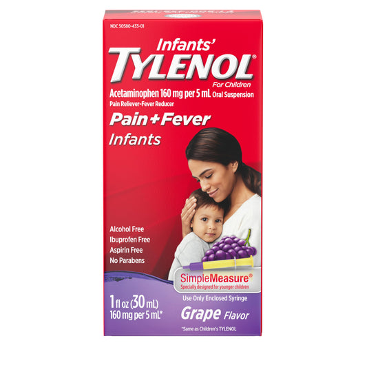 Infants' TYLENOL Oral Suspension, Grape, 2 Fl. Oz