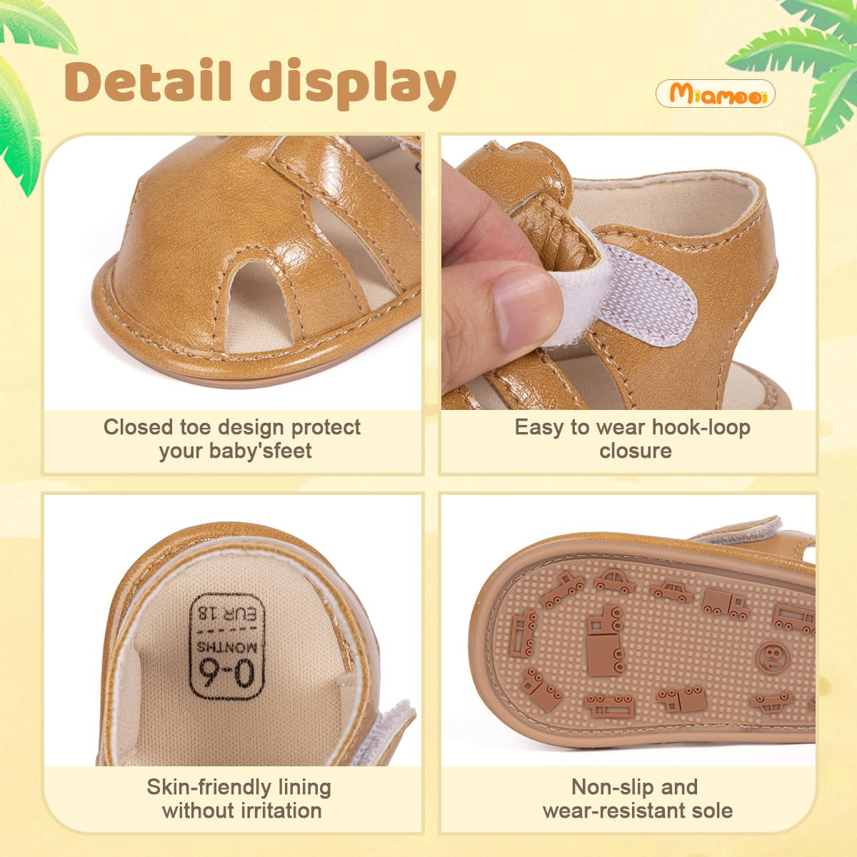 Miamooi Infant Baby Boys Girls Summer Beach Sandals Non Slip Soft Rubber Sole Toddler Outdoor Closed-Toe First Walker Shoes