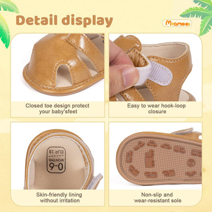 Miamooi Infant Baby Boys Girls Summer Beach Sandals Non Slip Soft Rubber Sole Toddler Outdoor Closed-Toe First Walker Shoes