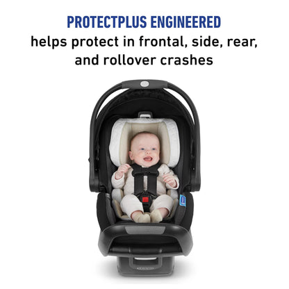Graco SnugRide SnugFit Infant Car Seat with Simply Safe Adjust Harness System, Baby Car Seat with Anti Rebound Bar, Gotham