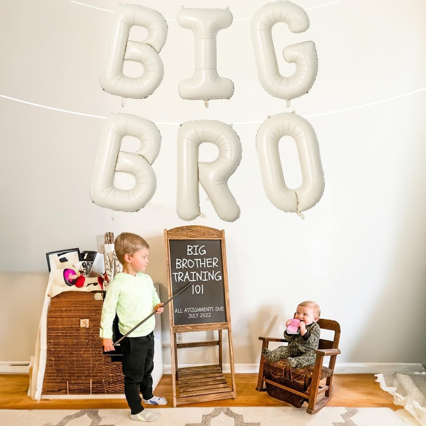 40 Inch Beige OH BABY Balloon for Baby Shower, Large Cream White Oh Baby Balloons Letters with Ribbon, Neutral Ivory Alphabet Oh Baby Balloon Banner Sign for Gender Reveal Backdrop Party Decorations