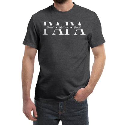 FLOCHIL Personalized Fathers Day Shirts with Kids Name, Custom Dad Shirts for Men, Gifts for Dad, Fathers Day, Christmas