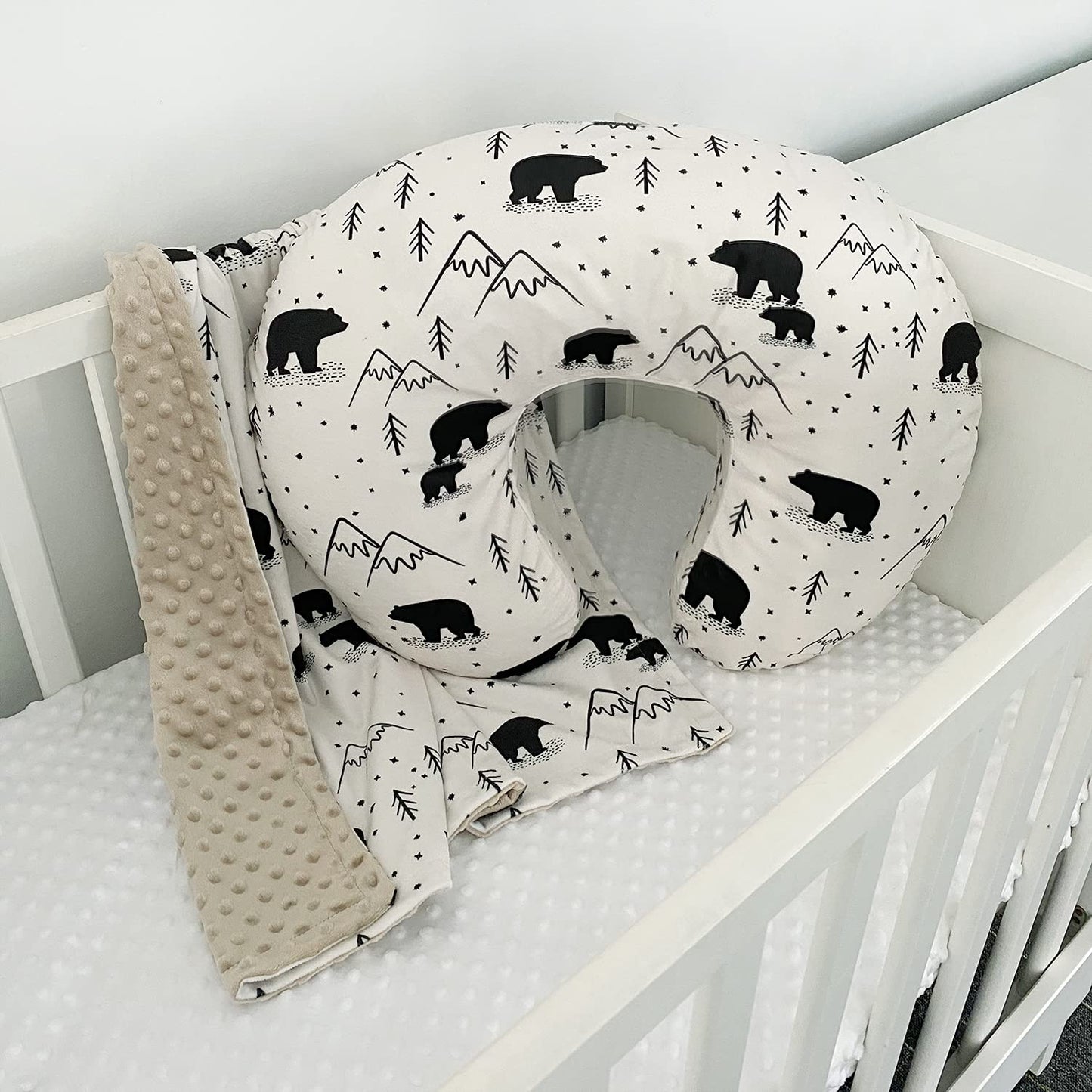 OWLOWLA Nursing Pillow Cover, Breastfeeding Pillow Slipcover Fits Nursing Pillow for Baby Boy Girl(Blush Pink)