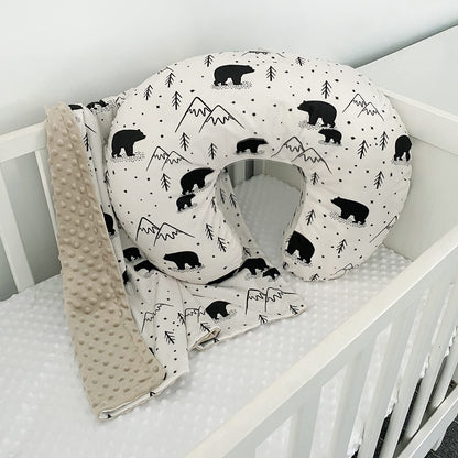 OWLOWLA Nursing Pillow Cover, Breastfeeding Pillow Slipcover Fits Nursing Pillow for Baby Boy Girl(Blush Pink)