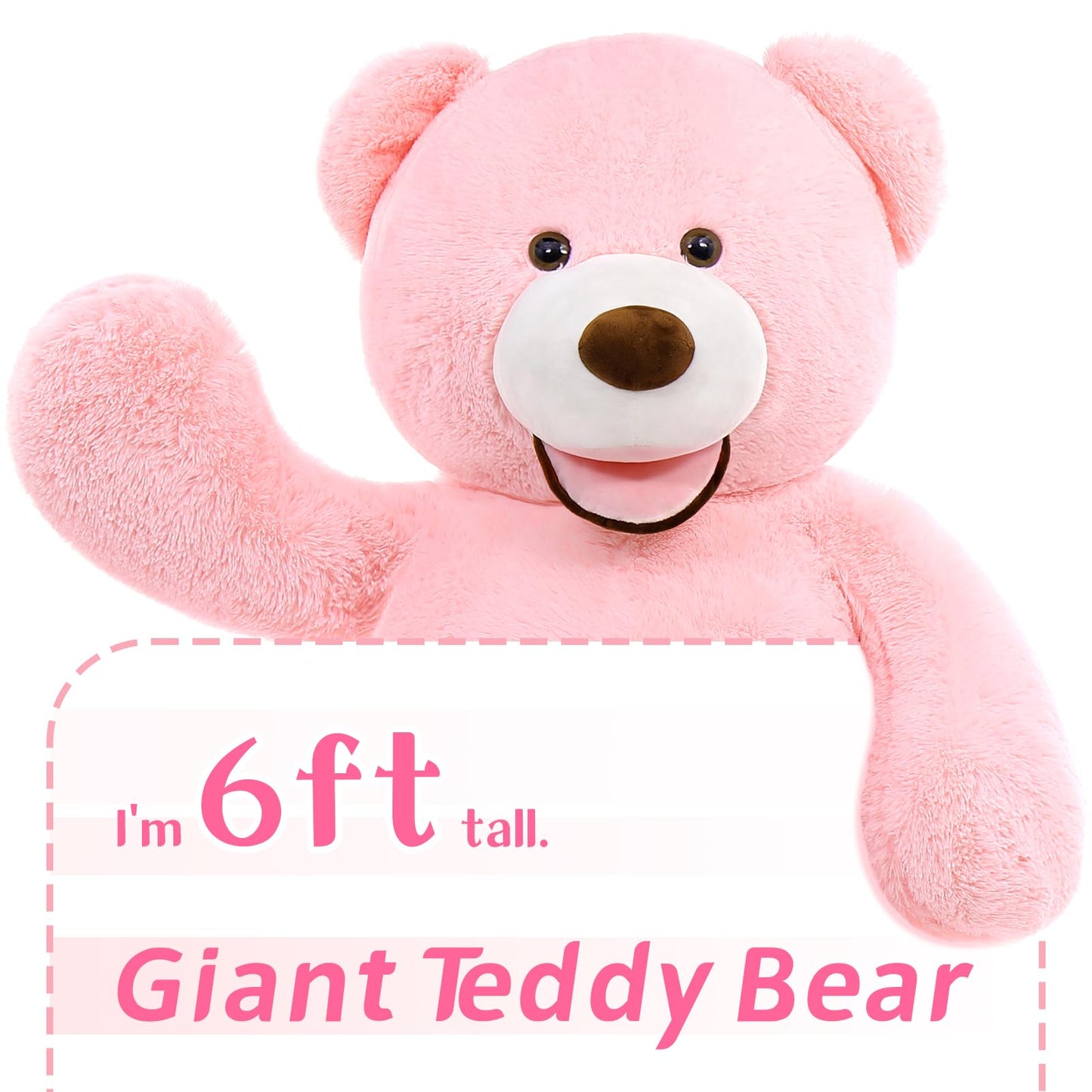 MaoGoLan Giant Teddy Bear Stuffed Animal, 10 Feet Tall, Jumbo Size Plush, Charming and Fluffy for Decorations, Celebrations, Valentine's Day