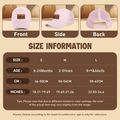 Personalized Baby Baseball Cap Toddler Baseball Hat for Boys & Girls - Infant Sun Hat