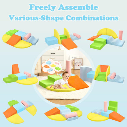 Climbing Toys for Toddlers, Toddler Climbing Toys Indoor, 7-Piece Soft Foam Climbing Blocks Set, Toddler Playtime Corner Climber Indoor Foam Play Gym for Climbing Crawling and Sliding